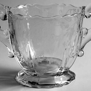 Cambridge Elaine Depression Glass Sugar Bowl Etched Floral